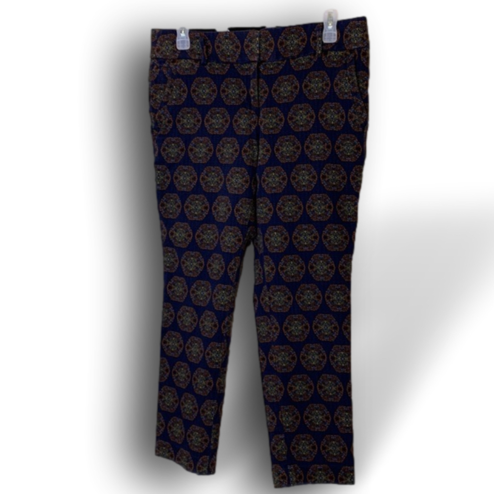 LOFT Blue Medallion Marisa Slim Ankle Dress Pants size 8